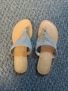 Madden Girl Tan Sandals with Sparkling Rhinestone Straps